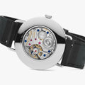 Metro Date 38mm - White Silver-Plated on Leather Strap