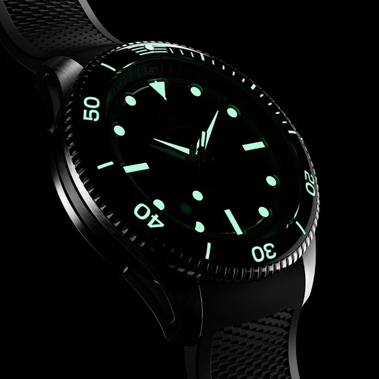 Atelier Marine M1a 41mm - Black on Rubber Strap