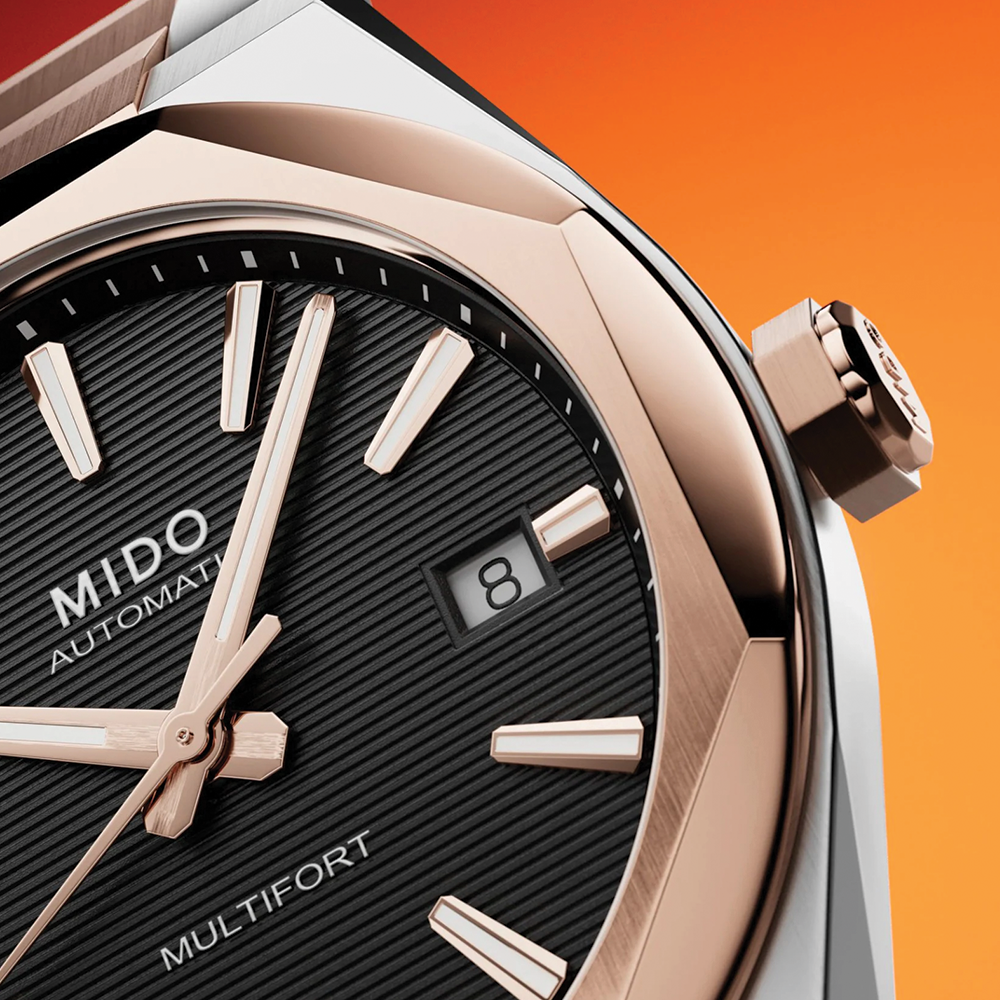 Multifort 8 One Crown Rose Gold PVD Two-Tone 40mm - Black on