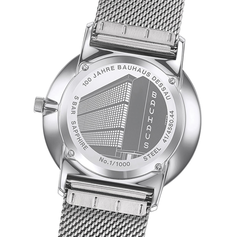 FORM Quartz Bauhaus 39.3mm - White on Bracelet