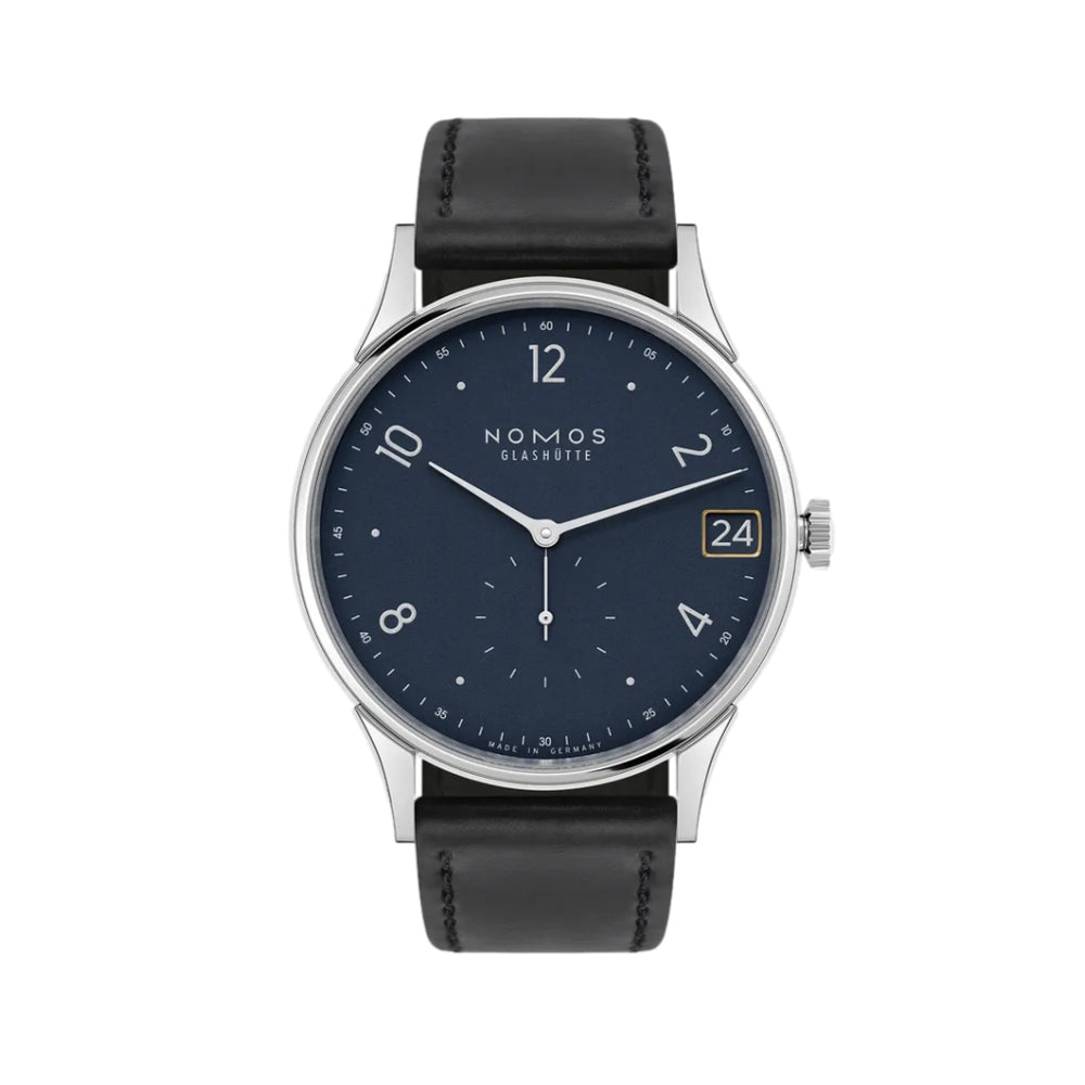 Minimatik Date 39mm - Blue on Leather Strap
