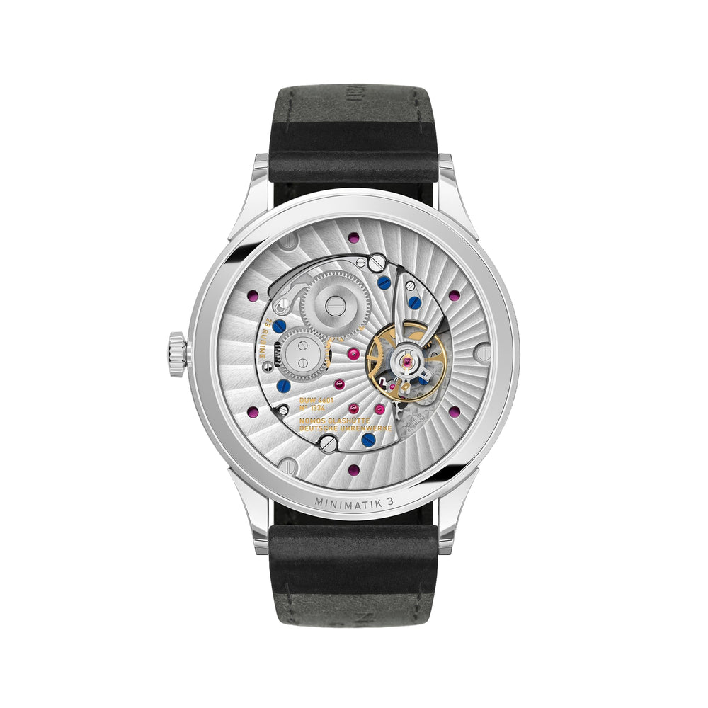Minimatik Date 39mm - Blue on Leather Strap