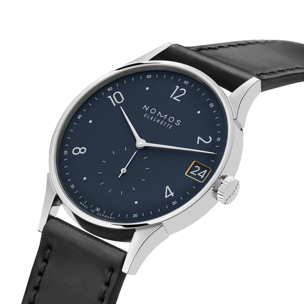 Minimatik Date 39mm - Blue on Leather Strap