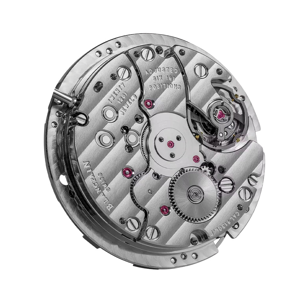 Villeret Moonphase 33.2mm - Opaline w/ Diamonds on Leather Strap