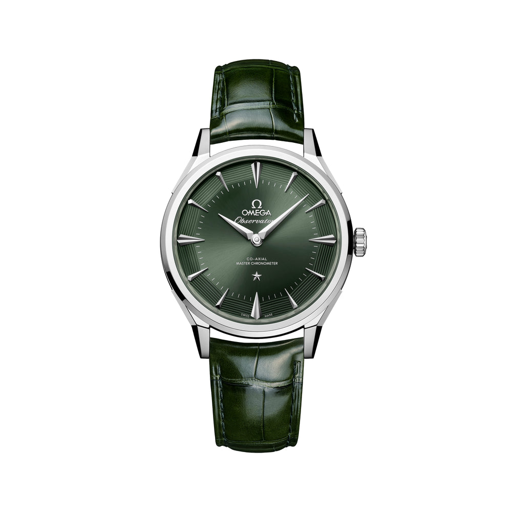 Constellation Observatory 39.4mm - Green on Leather Strap