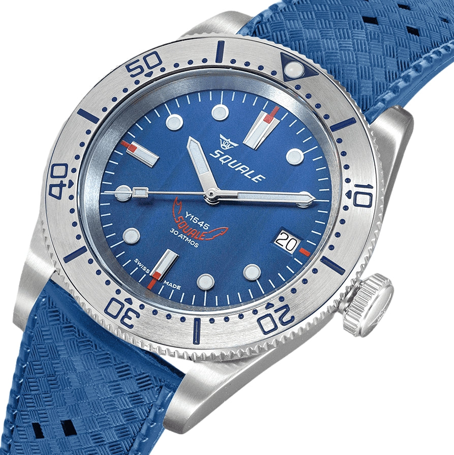 1545 Steel 40mm - Blue on Rubber Strap