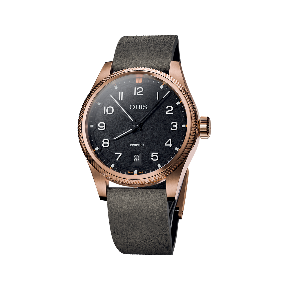 ProPilot Date Bronze 41mm - Black on Leather Strap