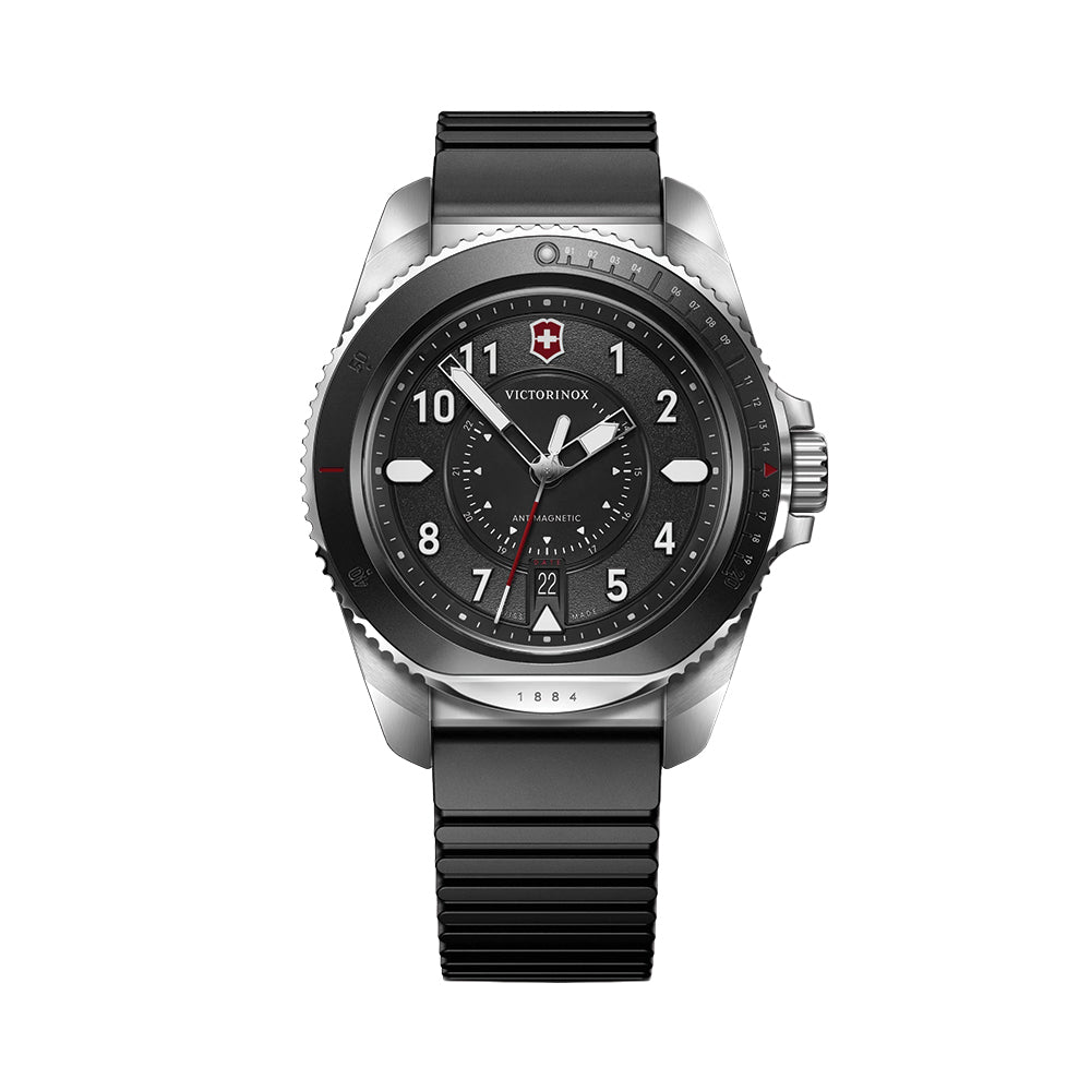 Journey 1884 Quartz 43mm - Black on Leather Strap w/ Extra Rubber Strap