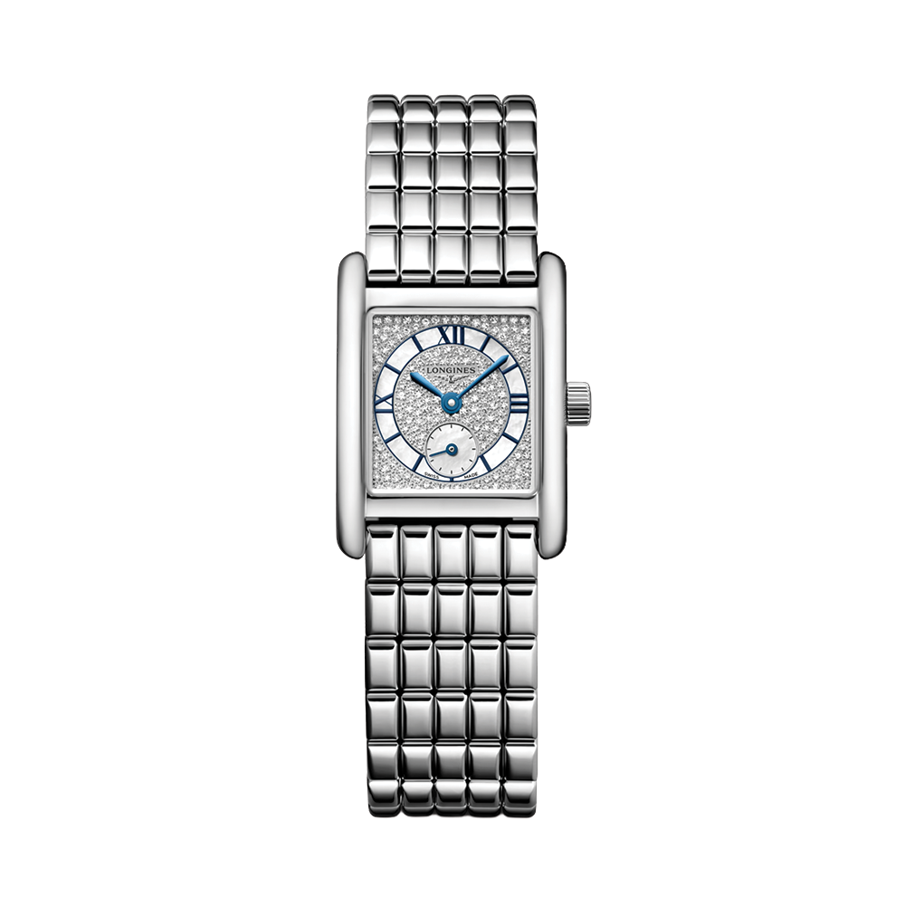 Mini DolceVita Quartz 29mm - Snow-Set, White, Mother-of-Pearl on Bracelet