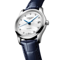 Master 34mm - White, Mother-of-Pearl, Diamond-Set on Leather Strap