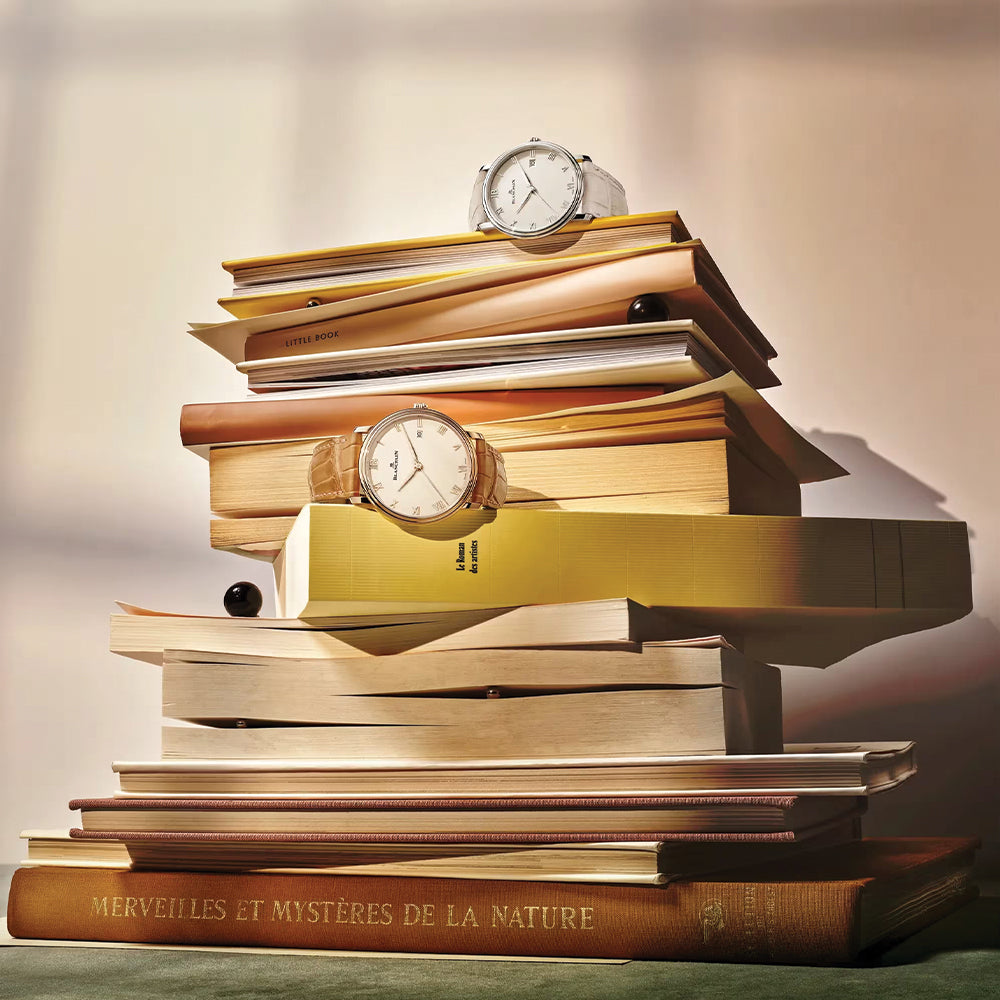 Villeret Red Gold 40mm - Opaline on Leather Strap