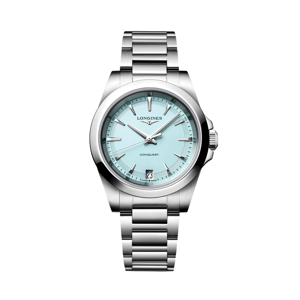 Conquest Quartz 34mm - Mint Blue on Bracelet