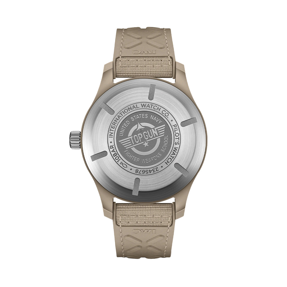 Pilot's Watch Automatic TOP GUN Mojave Desert Ceramic Case 41mm - Brown on Rubber Strap