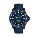 Tissot Seastar 2000 Professional blue dial diver's watch on blue rubber strap