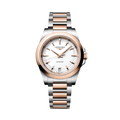 Conquest Quartz Pink PVD Two-Tone 34mm - White on Bracelet