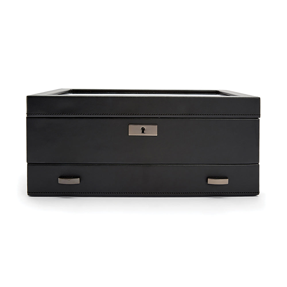 Axis 10 Piece Watch Box with Drawer - Powder Coat