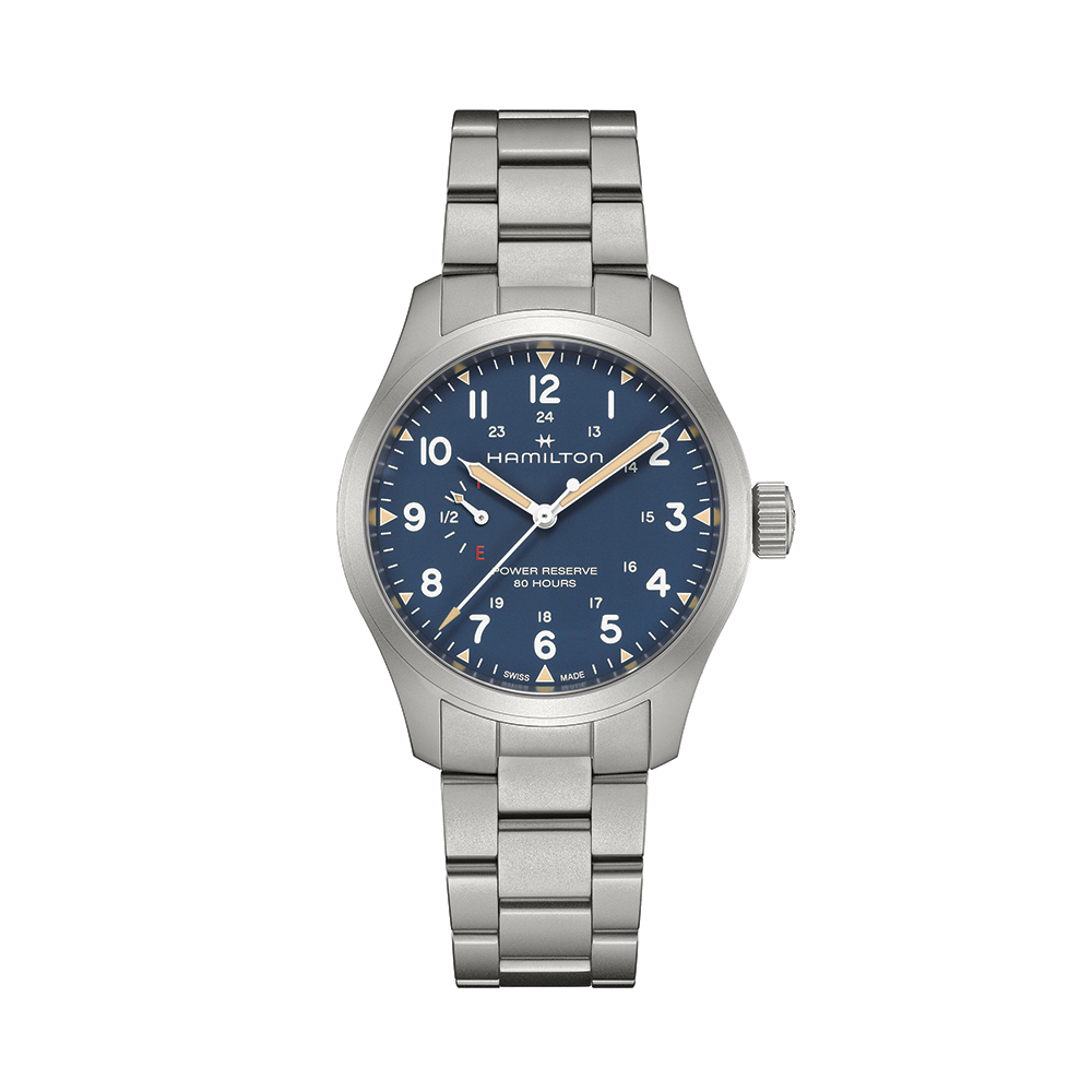 Khaki Field Power Reserve Mechanical 40mm - Blue on Bracelet
