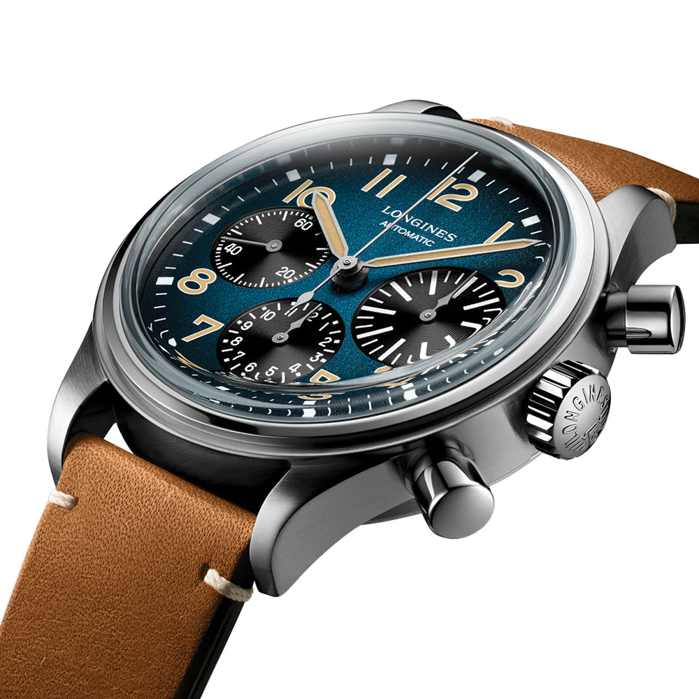 Avigation BigEye 41mm - Blue on Leather Strap