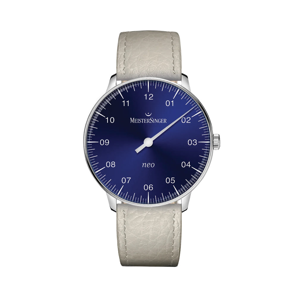 Neo Sapphire 36mm - Sunburst Blue on Leather Strap
