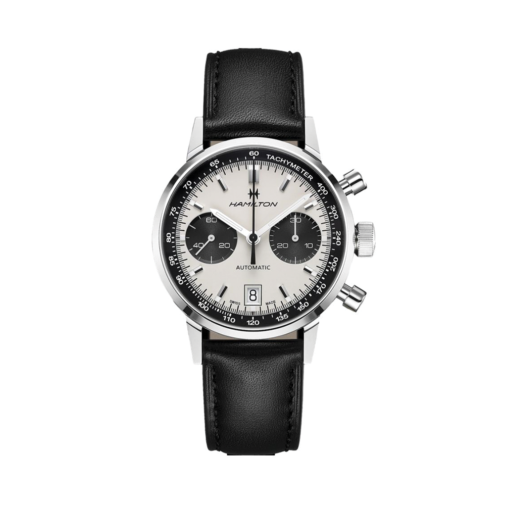 American Classic Intra-Matic Auto Chrono 40mm - White on Leather Strap