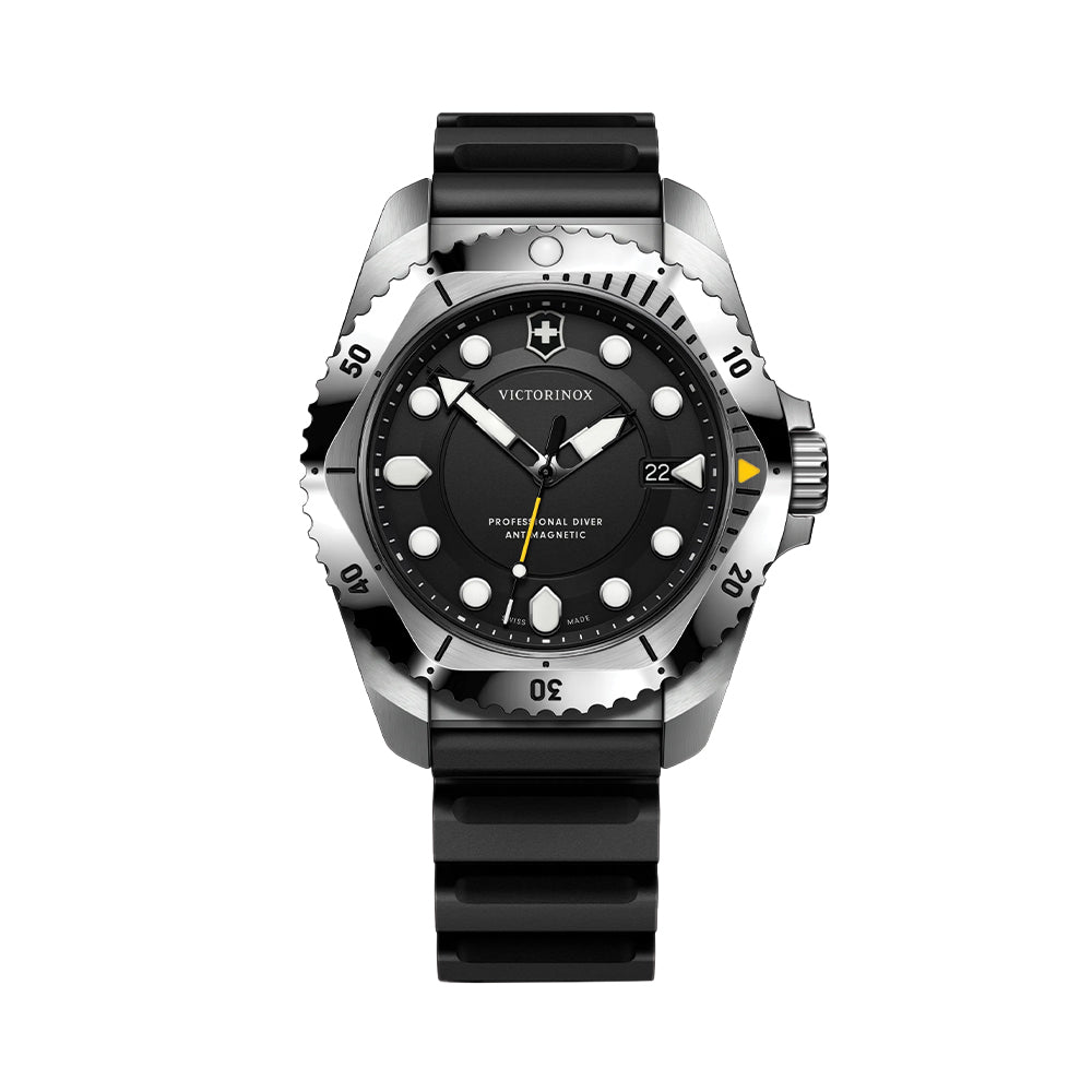 Dive Pro Quartz 43mm - Black on Rubber Strap