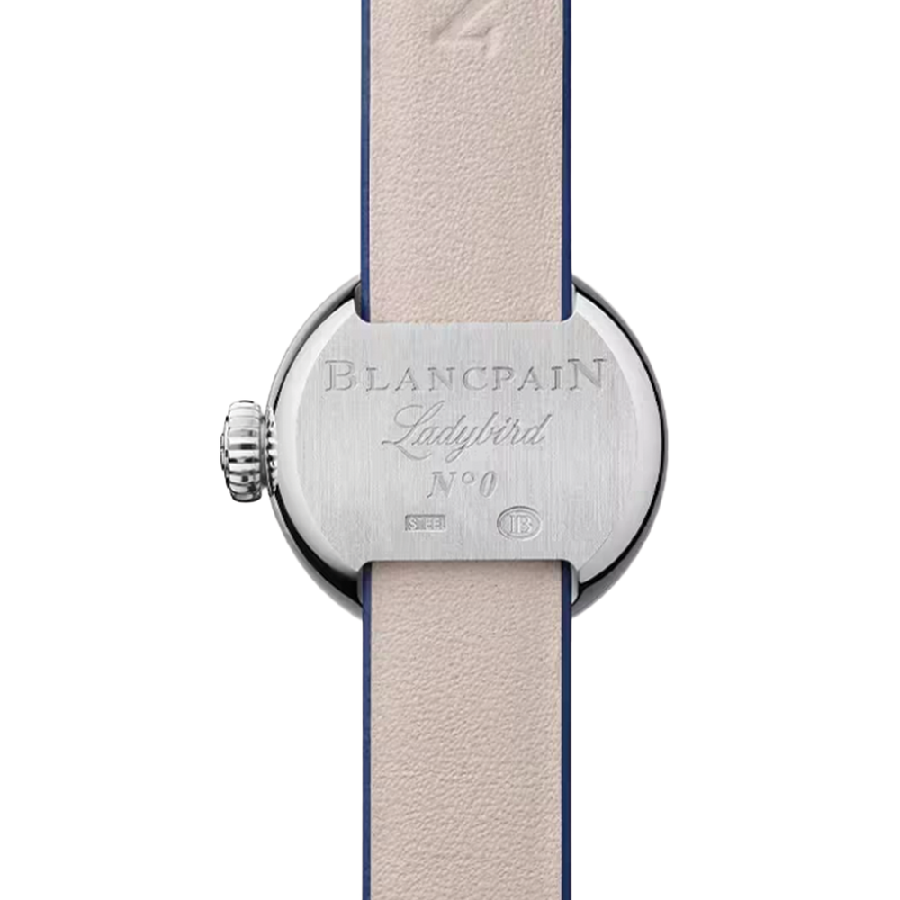 Ladybird Lady B Steel 19mm - Opaline on Blue Leather Strap