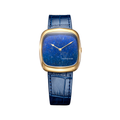 ALD Time Only Natural Stone Lapis Lazuli gold 37mm watch with a blue lapis dial on a blue leather strap