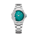 Baume & Mercier Riviera 10868 33mm green dial with diamonds on a stainless steel bracelet