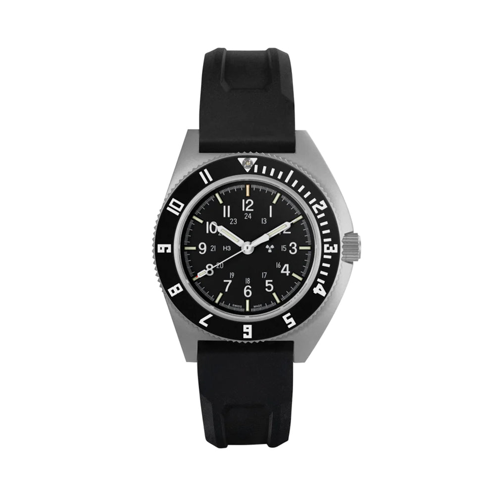 SSNAV No Date 41mm - Black on Rubber Strap