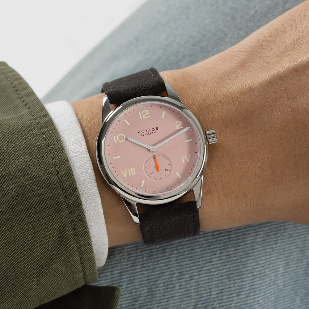 Club Campus Steel Back 38.5mm - Rose on Leather Strap