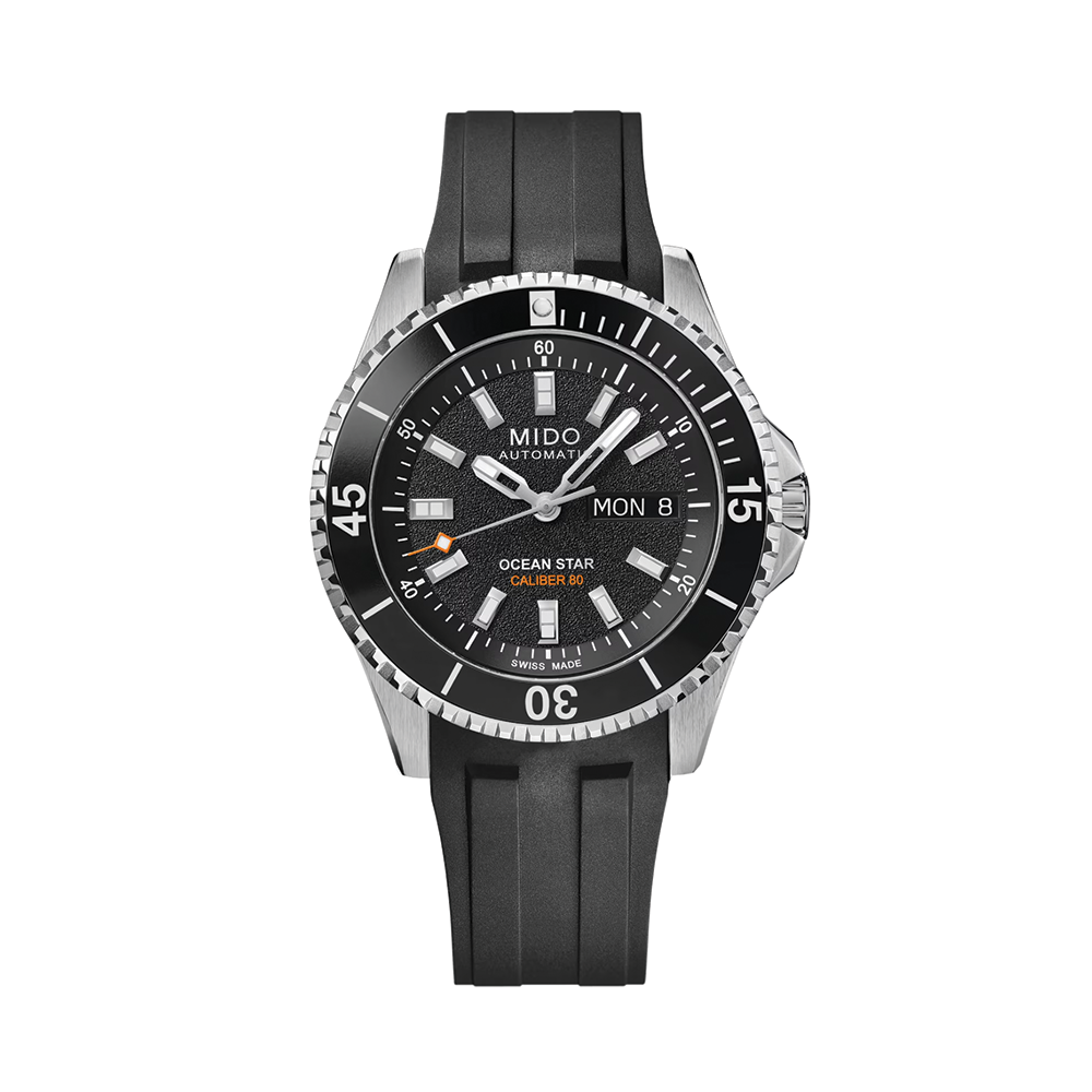 Ocean Star 200 41mm - Black on Rubber Strap