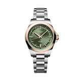 Conquest Pink Gold Bezel 30mm - Green on Bracelet