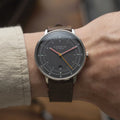 Hamburg Quartz 42mm - Graphite on Leather Strap