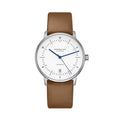 Naos Automatic 38mm - White on Brown Leather Strap
