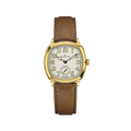 American Classic Cushion Mechanical PVD Gold-Tone 34mm - Beige on Leather Strap