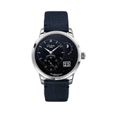 PanoMaticLunar Platinum Automatic Limited Edition 40mm - Blue on Synthetic Fabric Strap