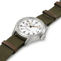 Khaki Field Mechanical Power Reserve 40mm - White on Fabric Strap