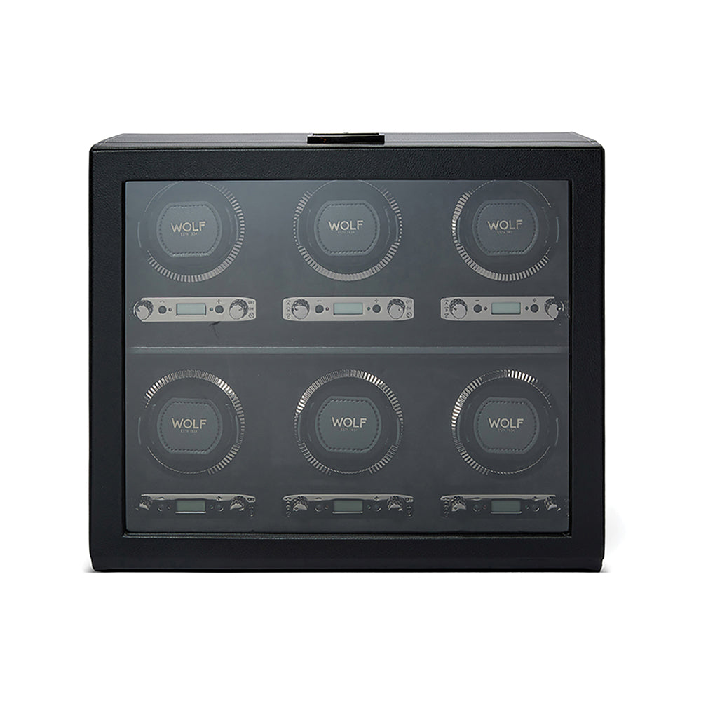 British Racing 6 Piece Watch Winder - Black
