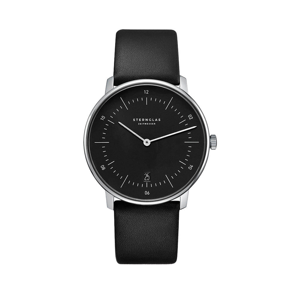 Naos Quartz 38mm - Black on Leather Strap