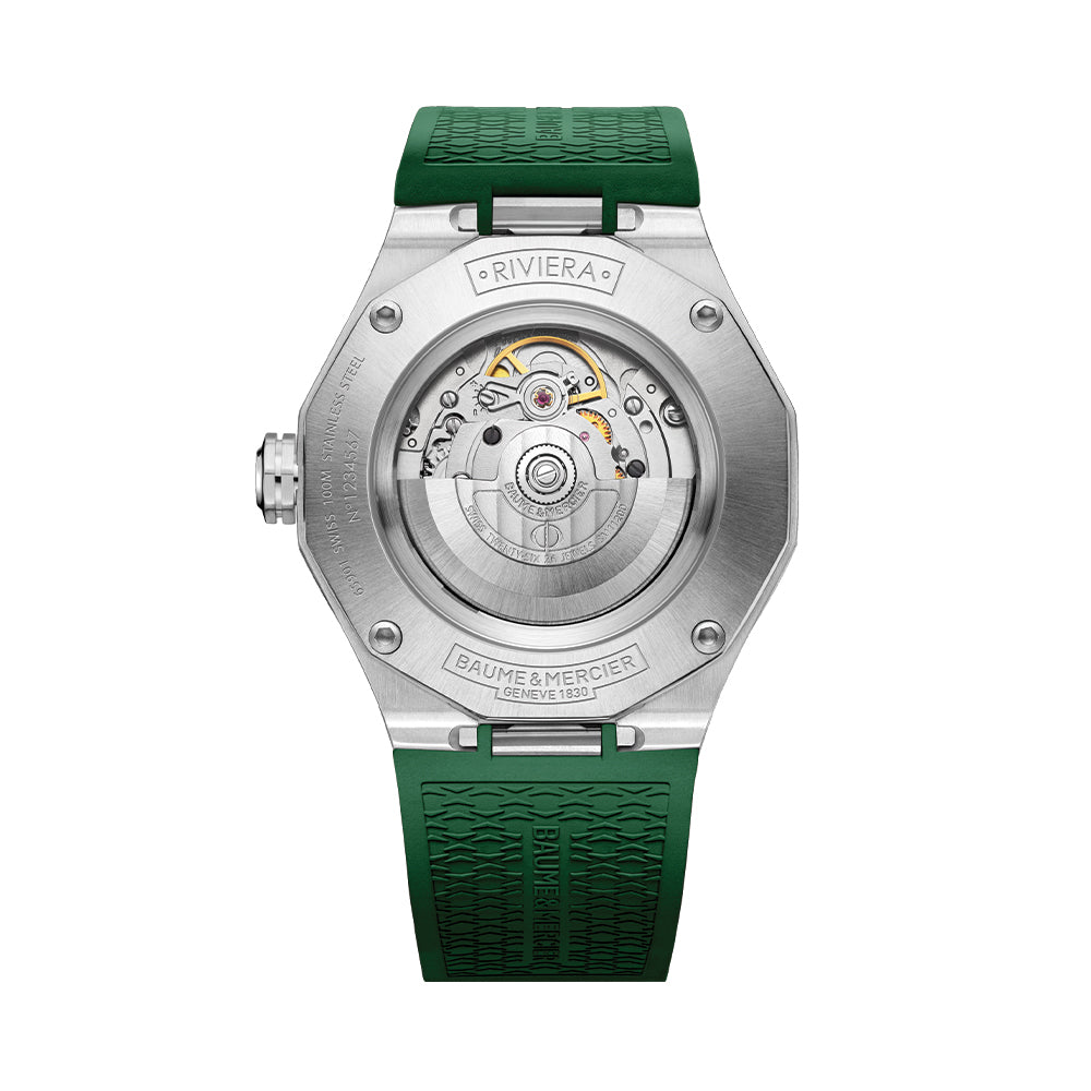 Riviera 10618 Automatic Date 42mm - Green on Rubber Strap