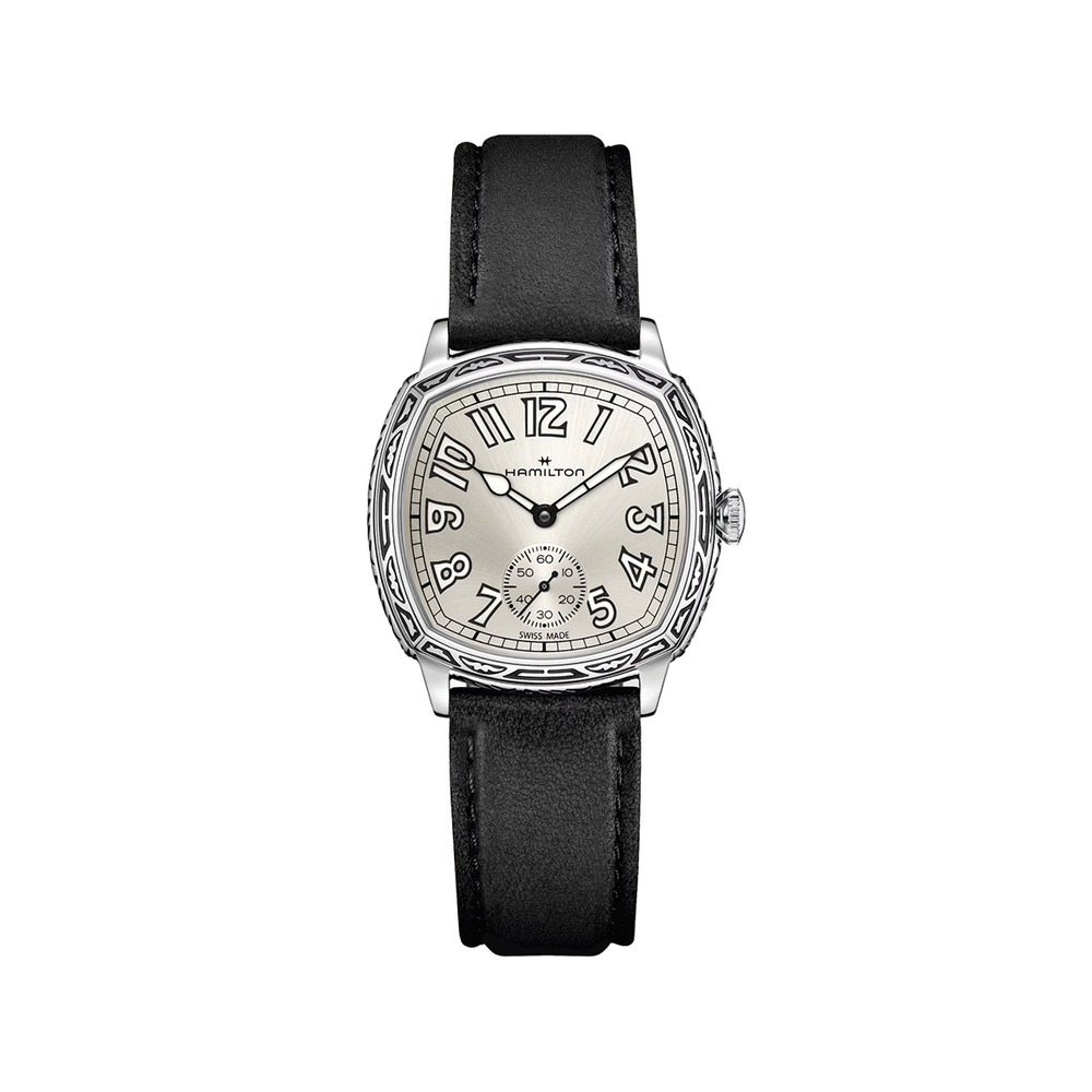 American Classic Cushion Mechanical 34mm - Silver on Leather Strap