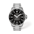 Tissot Seastar 2000 Professional 44mm watch with black dial and stainless steel bracelet
