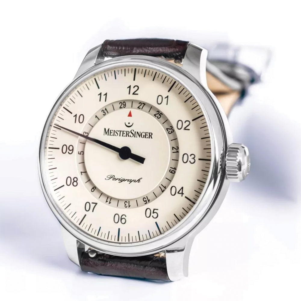 Perigraph 38mm - Ivory on Leather Strap