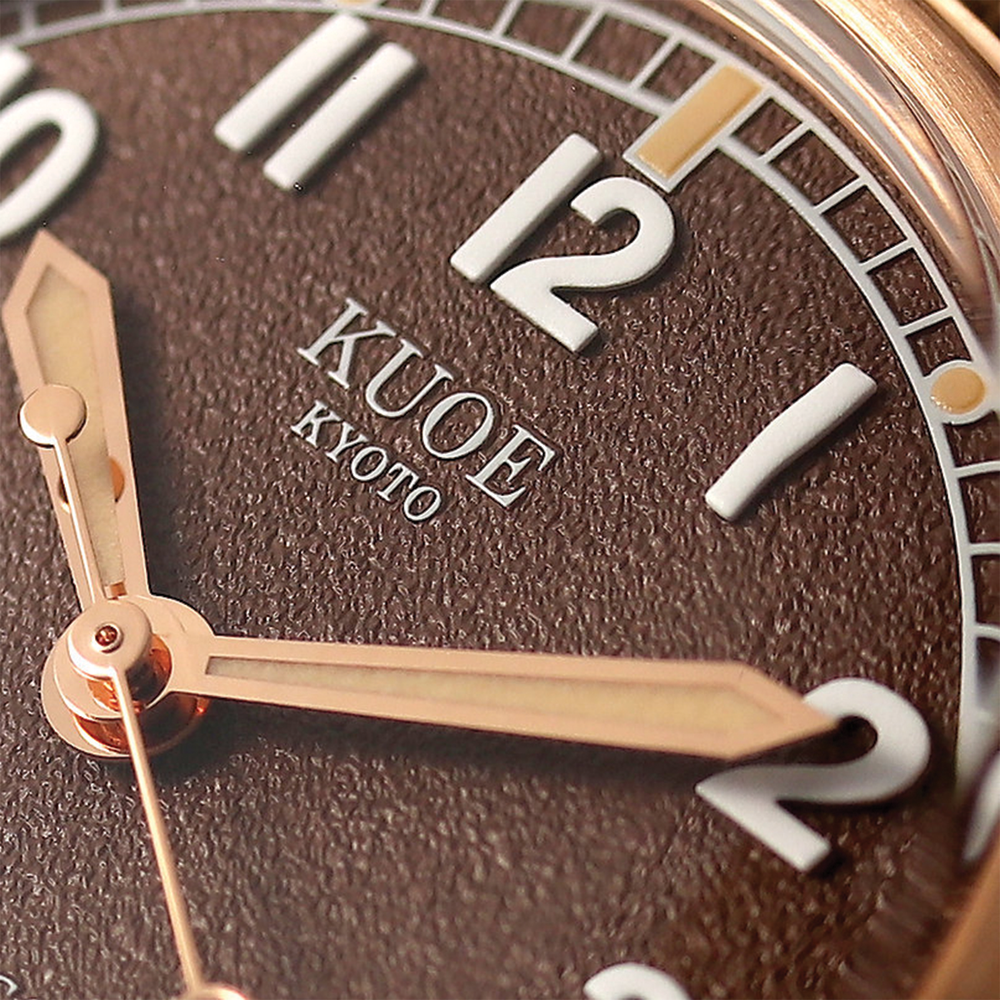 OLD SMITH Bronze No-Date 38mm - Brown on Red x Beige Fabric Strap