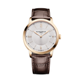 Classima 10857 Quartz Gold-Tone PVD 40mm - Silver on Leather Strap