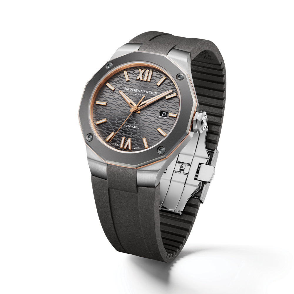 Riviera 10660 Titanium 42mm - Grey on Rubber Strap