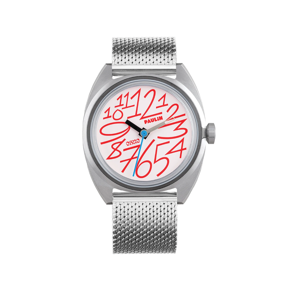 Oh no Auto Red 39mm - White on Bracelet