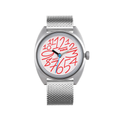 Oh no Auto Red 39mm - White on Bracelet