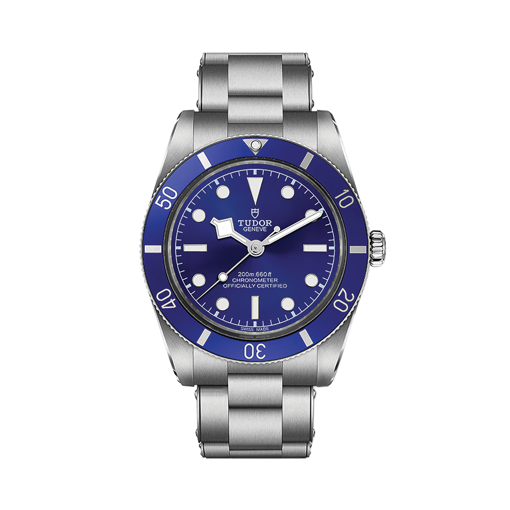 【bluefairy 】 ブルーフルーテッド Black Bay 54 37mm - Blue on Bracelet - Teddy Baldassarre
