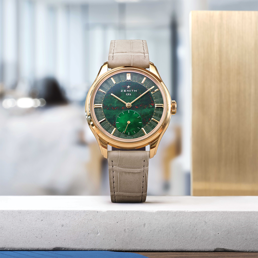 G.F.J. 18K Yellow Gold Limited Edition 39.15mm - Green on Leather Strap, and Two Additional Leather Straps or Optional Bracelet